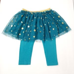 LIMITED TOO Teal Baby Girl's Tulle Skirted Leggings 18mo